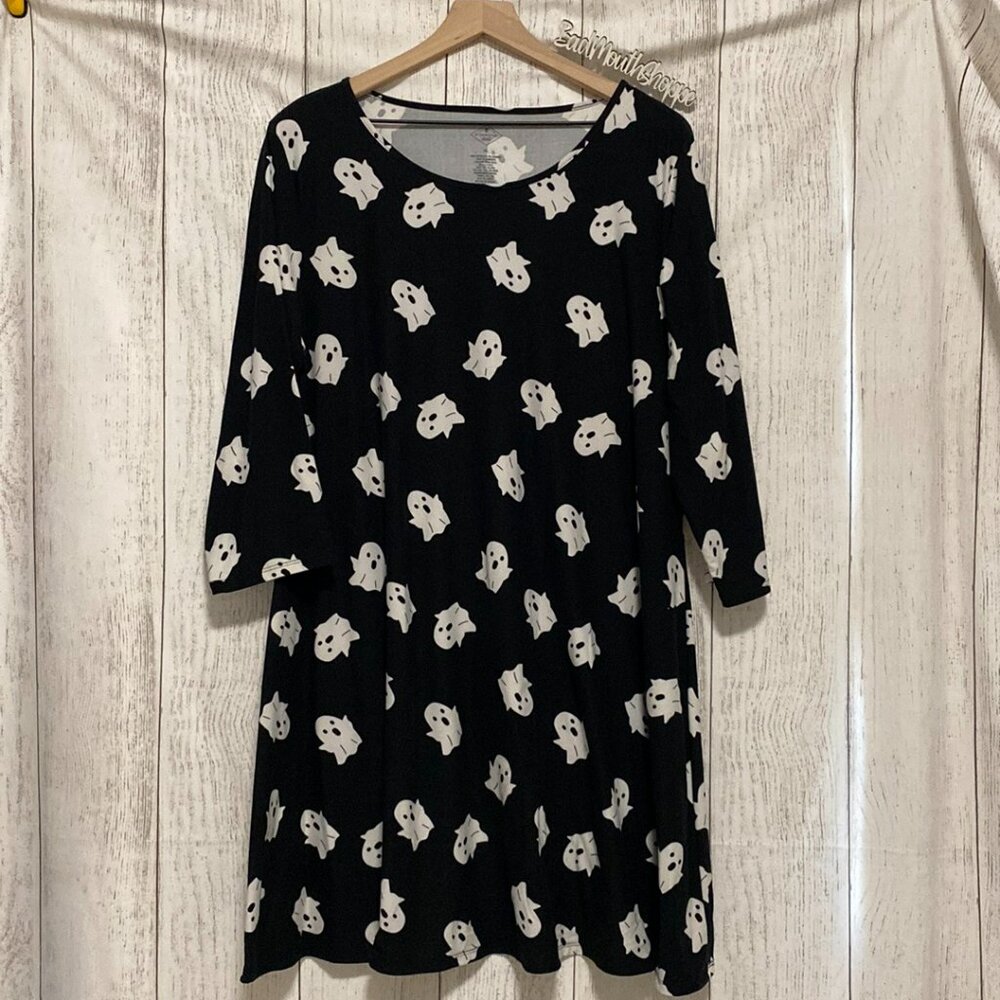 *Halloween Ghost Swing Skater Dress or Tonic Top Stretch Plus XL